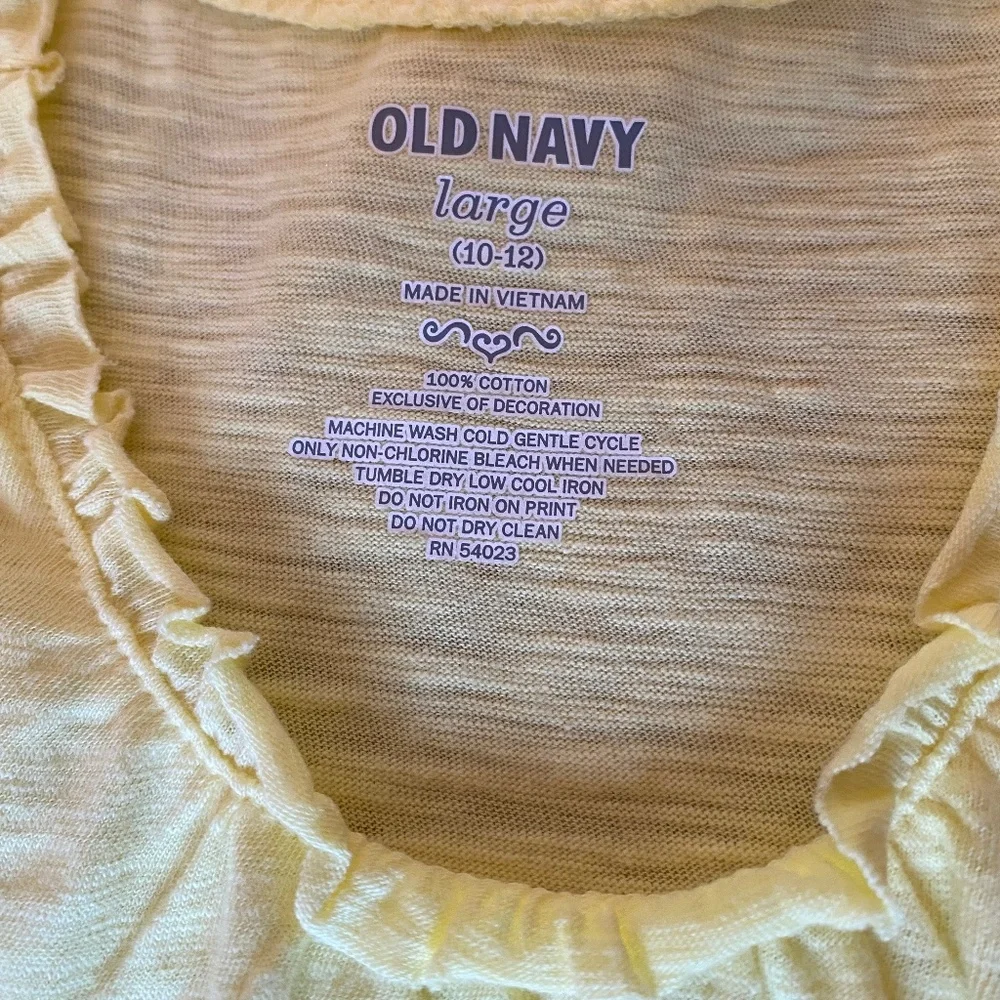 Old Navy tee tank top yellow 10-12